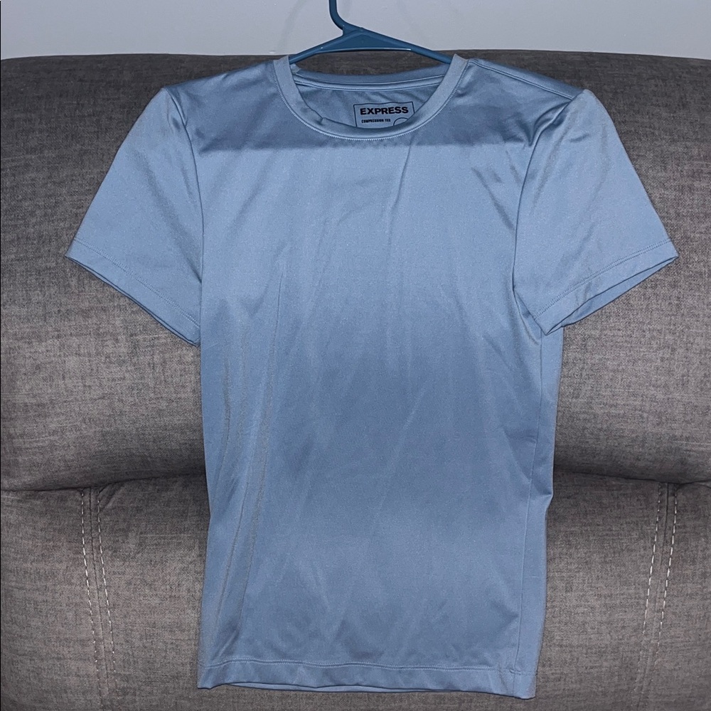 Express Sky Blue Men's Short Sleeve Compression Tee